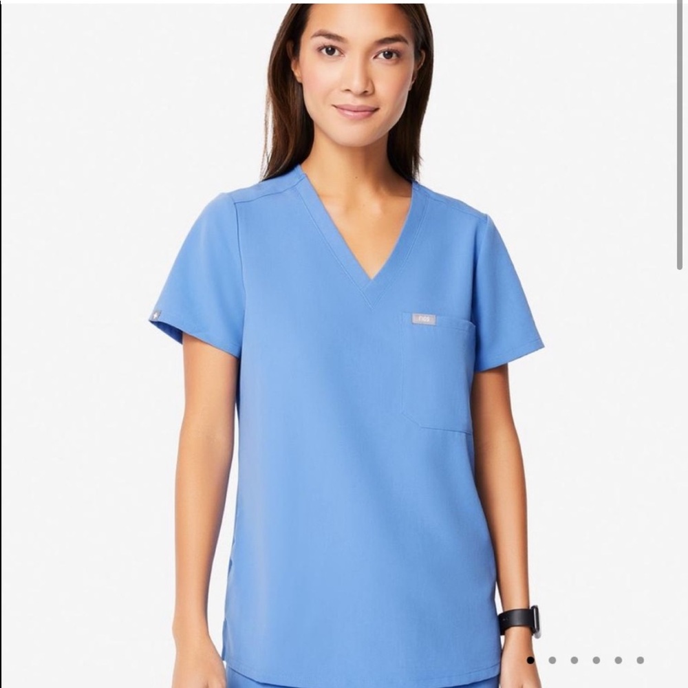 Figs Catarina scrub top ceil blue